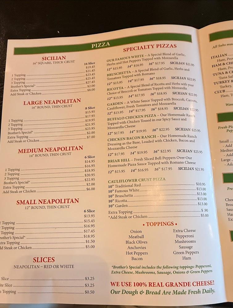 Brother's Pizza & Restaurant Menu image 2